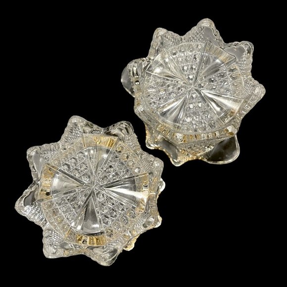 Antique 1896 Carmen by Fostoria 575 Panelled Diamond 4 Pcs Table Set EAPG Rare - Picture 11 of 16